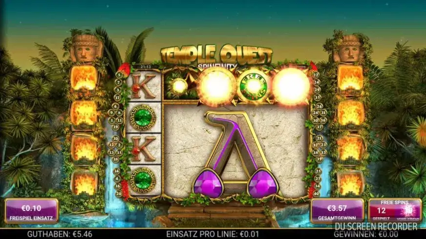 Temple Quest Spinfinity slot screenshot 3