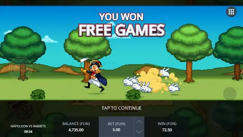 Napoleon vs Rabbits slot screenshot 5
