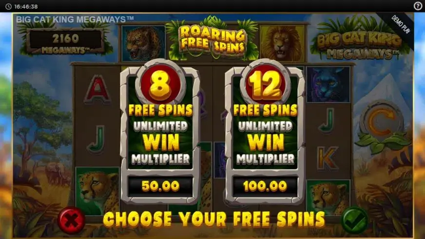 Big Cat King Megaways slot screenshot 2