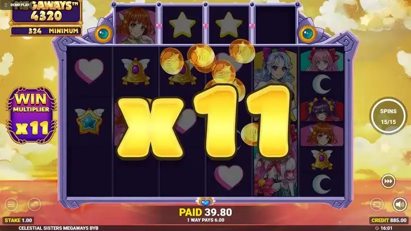 Celestial Sisters Megaways slot screenshot 