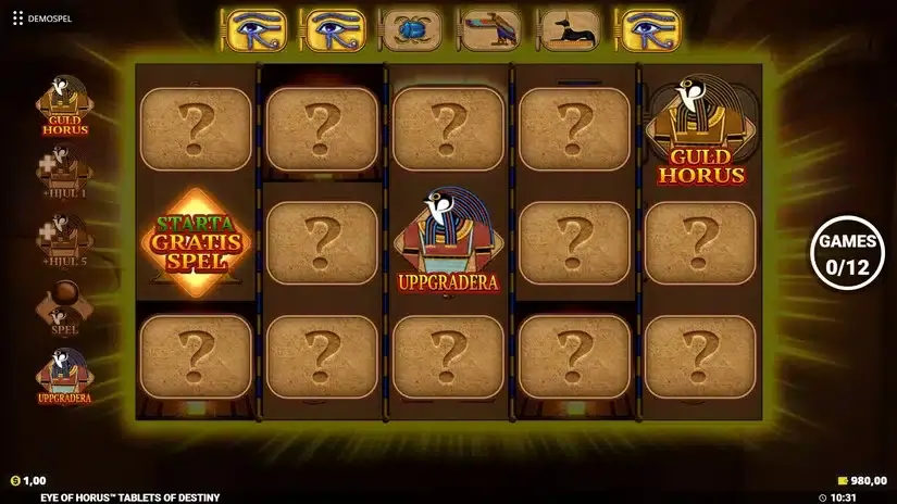 Eye of Horus Tablets of Destiny slot screenshot 3