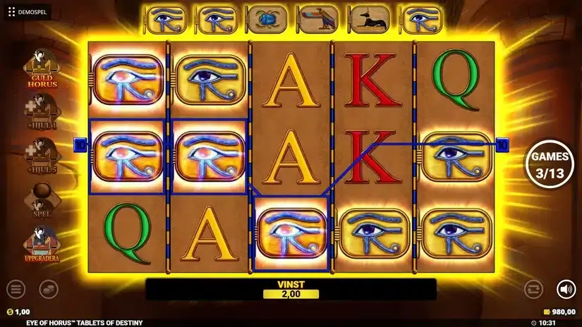 Eye of Horus Tablets of Destiny slot screenshot 4