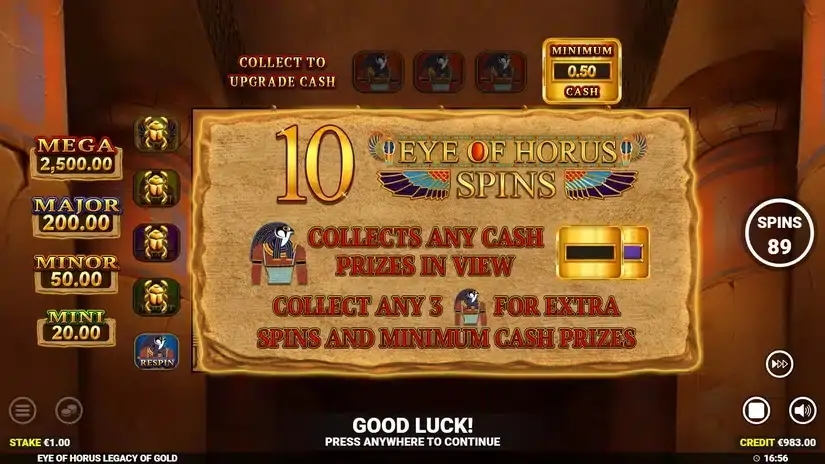 Eye of Hours Legacy of Gold slot screenshot 4