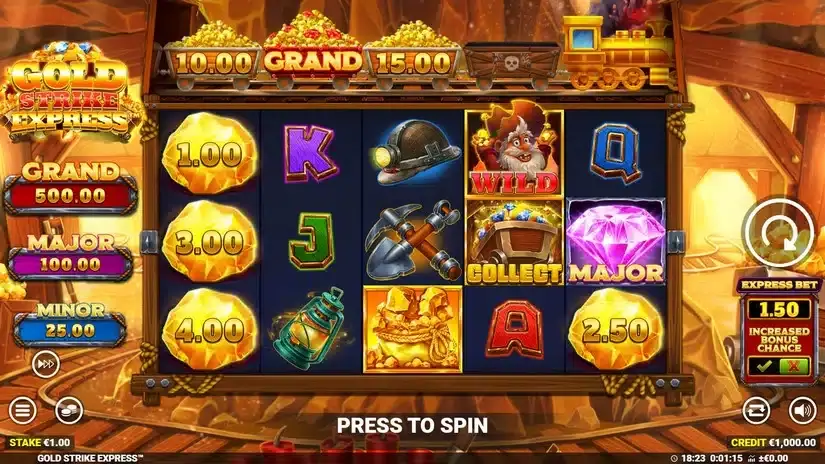 Gold Strike Express slot screenshot 1