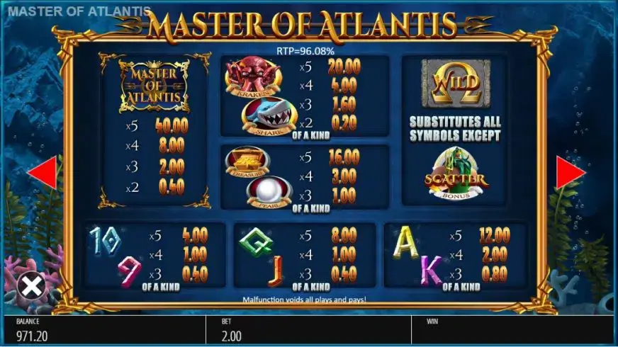 Master of Atlantis slot screenshot 2
