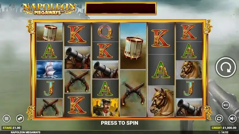 Napoleon Megaways slot screenshot 