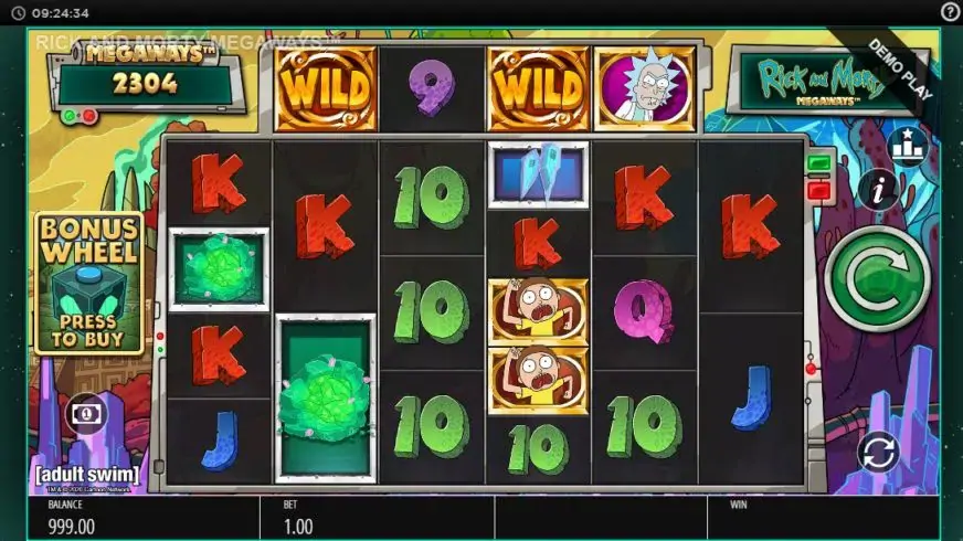 Rick and Morty Megaways slot screenshot 