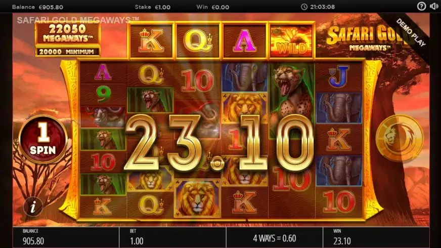 Safari Gold Megaways slot screenshot 