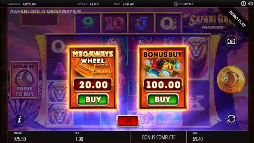 Safari Gold Megaways slot screenshot 2