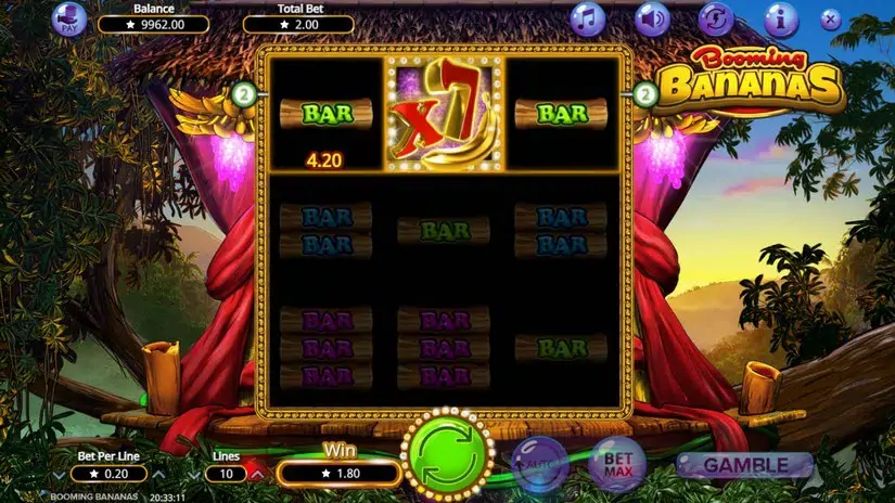 Booming Bananas slot screenshot 2