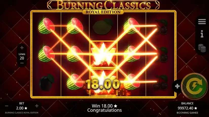 Burning Classics Royal Edition slot screenshot 