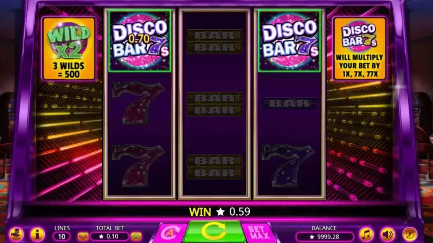 Disco Bar 7s slot screenshot 1