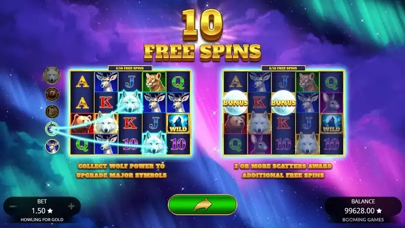 Howling For Gold slot screenshot 3