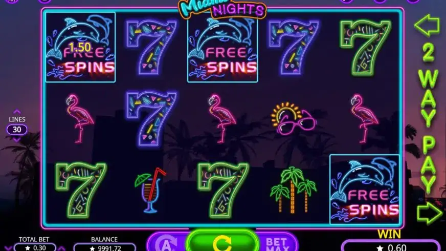Miami Nights slot screenshot 1