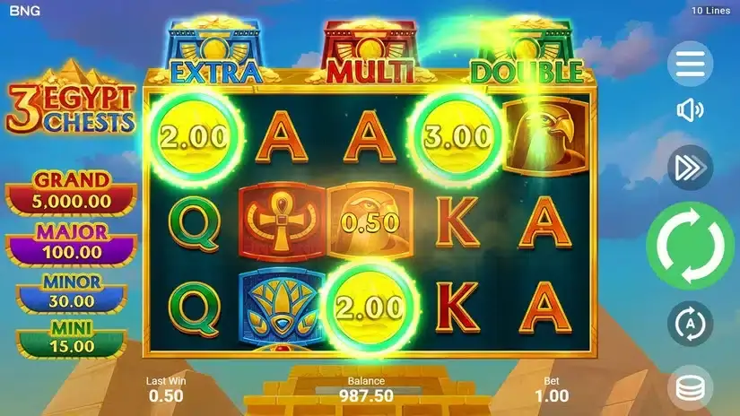 3 Egypt Chests slot screenshot 3