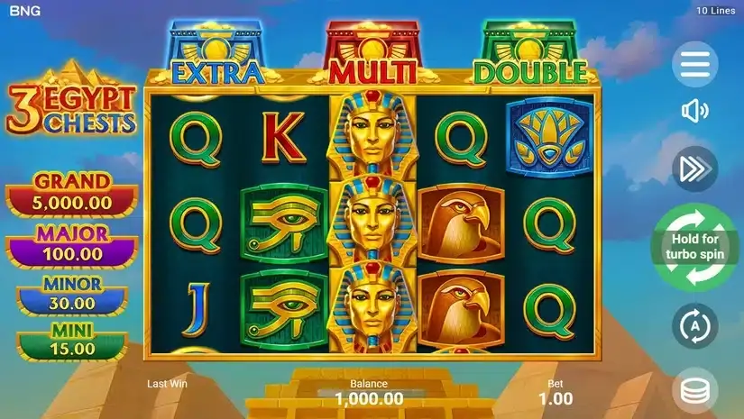 3 Egypt Chests slot screenshot 1