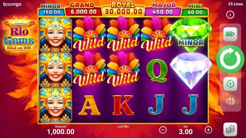 Rio Gems slot screenshot 1