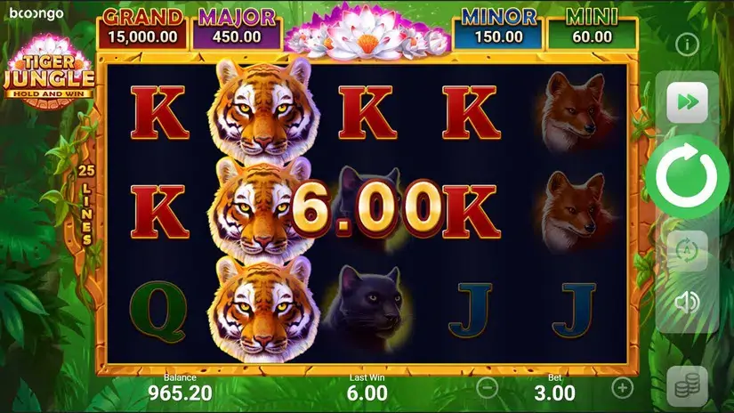 Tiger Jungle slot screenshot 2