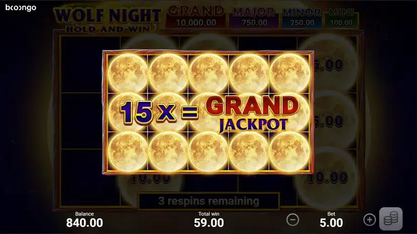 Wolf Night slot screenshot 2