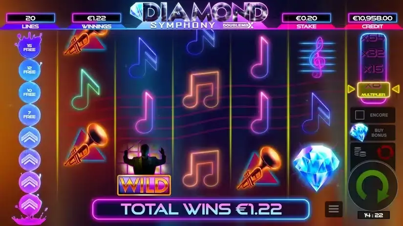 Diamond Symphony DoubleMax slot screenshot 2
