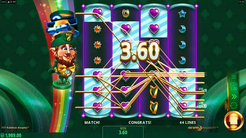 777 Rainbow Respins slot screenshot 4