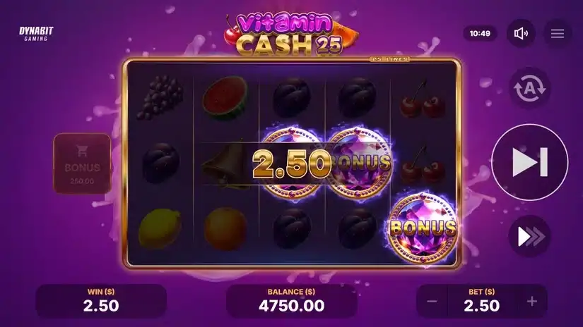 Vitamin Cash 25 slot screenshot 2