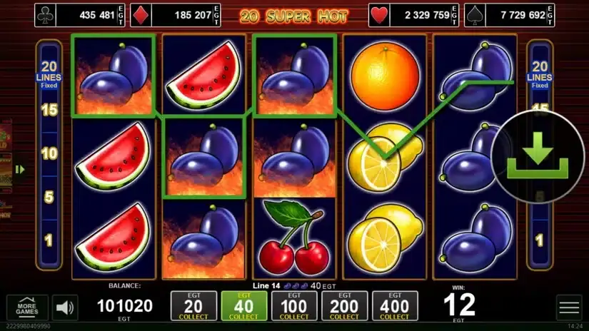 20 Super Hot slot screenshot 