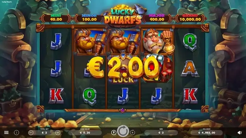 Lucky Dwarfs slot screenshot 