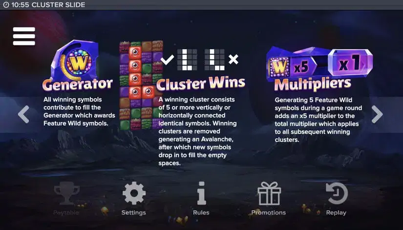 Cluster Slide slot screenshot 5