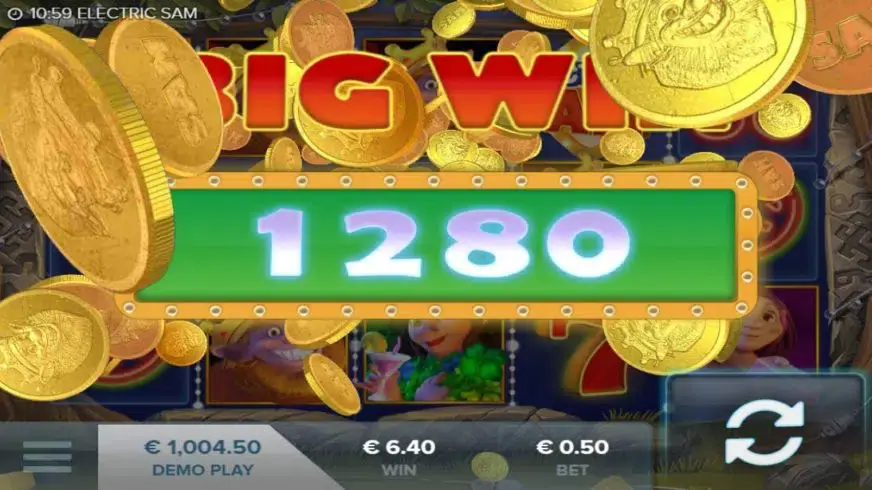 Electric Sam slot screenshot 