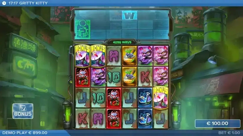 Gritty Kitty of Nitropolis slot screenshot 3