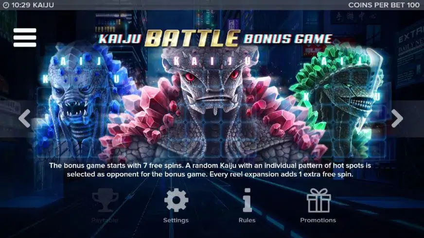 Kaiju slot screenshot 