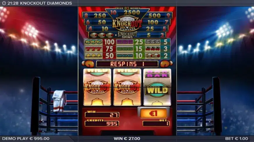 Knockout Diamonds slot screenshot 2