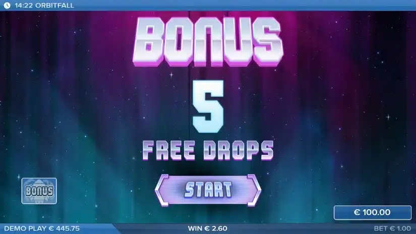 Orbitfall slot screenshot 5
