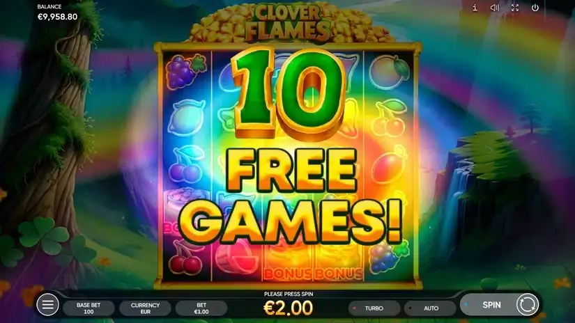 Clover Flames slot screenshot 4