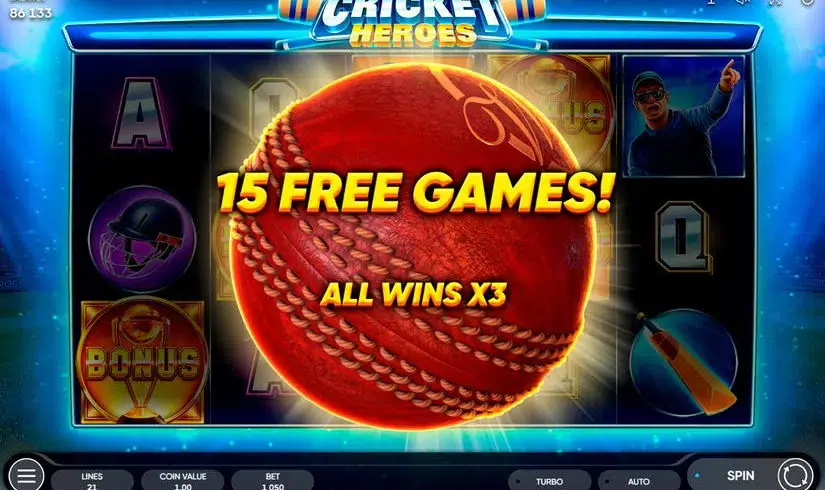 Cricket Heroes slot screenshot 7