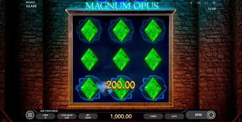 Magnum Opus slot screenshot 2