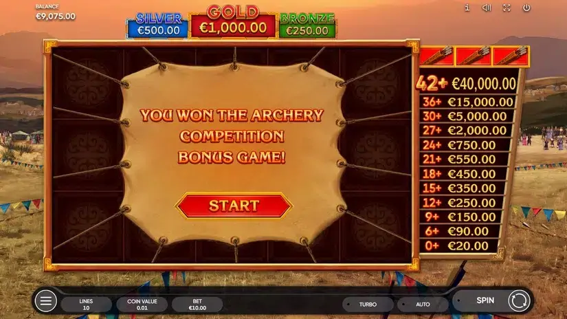 Mongol Treasures 2 Archery Competition slot screenshot 3