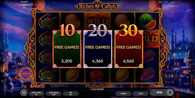 Riches of Caliph slot screenshot 3