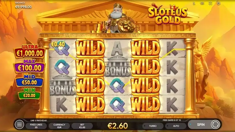 Sloteus Gold slot screenshot 4