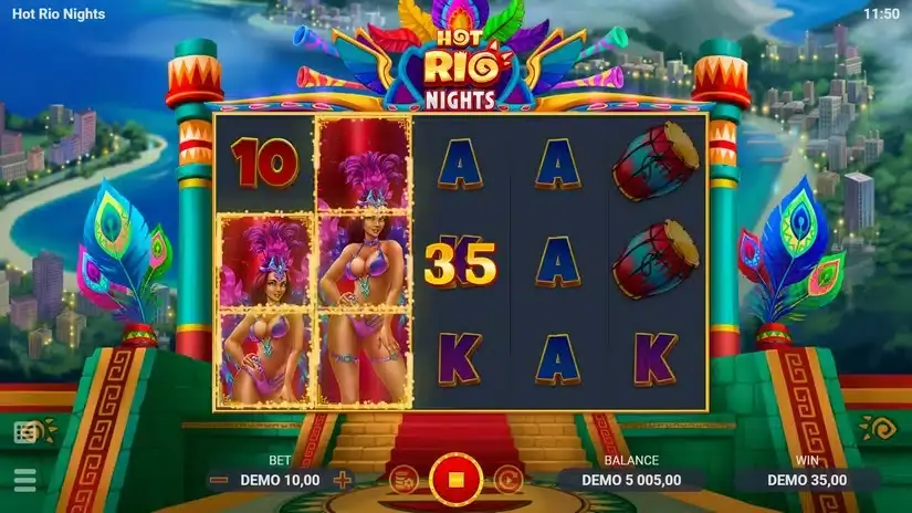 Hot Rio Nights slot screenshot 2
