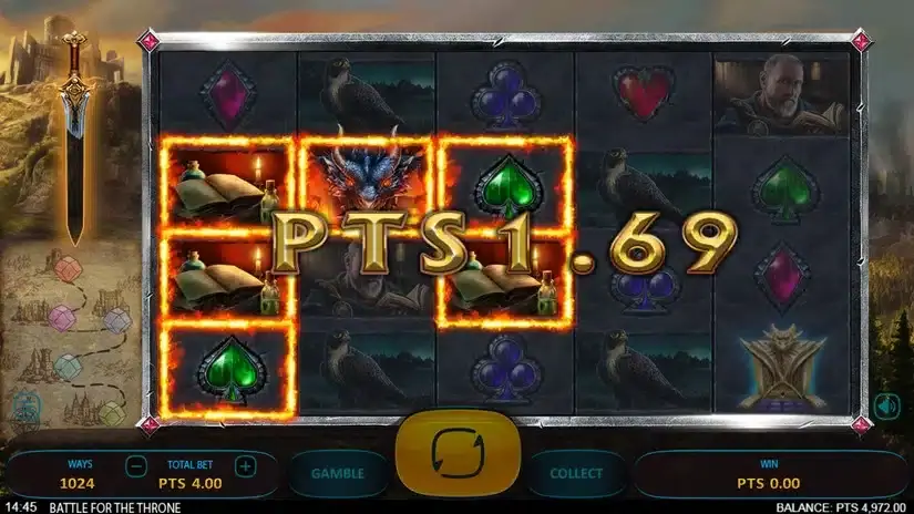 Battle for the Throne slot screenshot 2