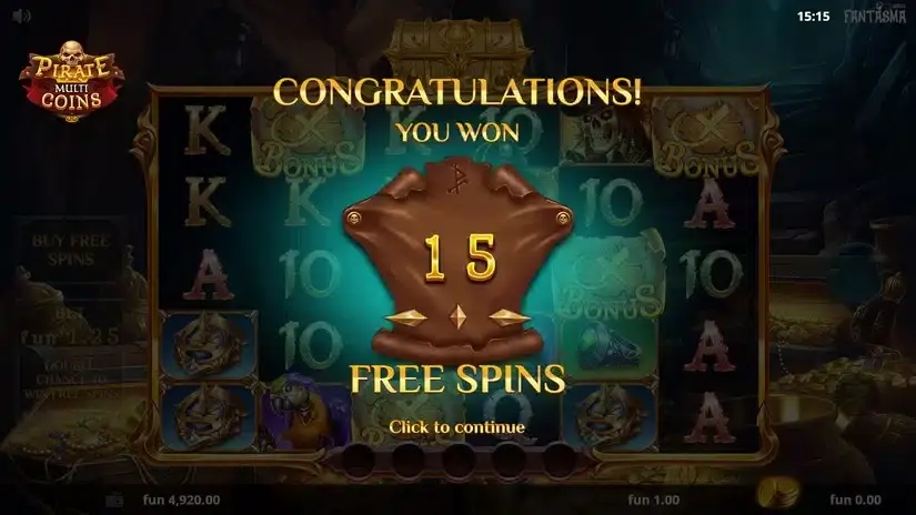 Pirate Multi Coins slot screenshot 2