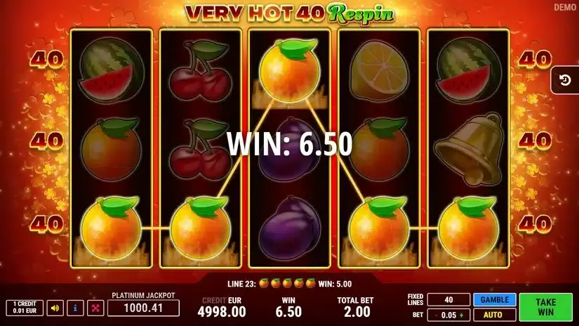 Very Hot 40 Respin slot screenshot 2