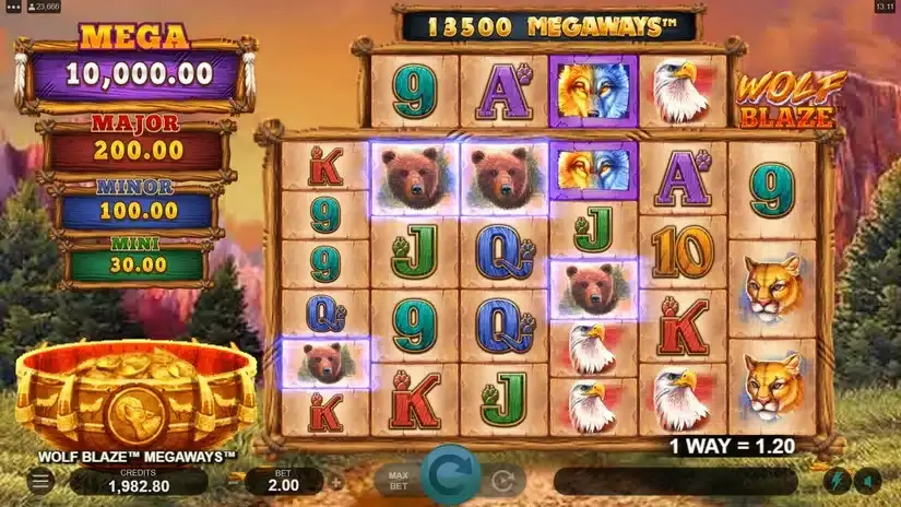 Wolf Blaze Megaways slot screenshot 3