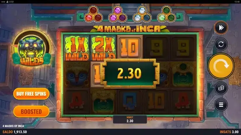 4 Masks of Inca slot screenshot 3