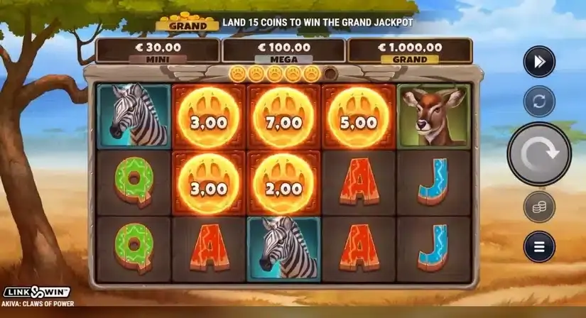 Akiva Claws of Power slot screenshot 