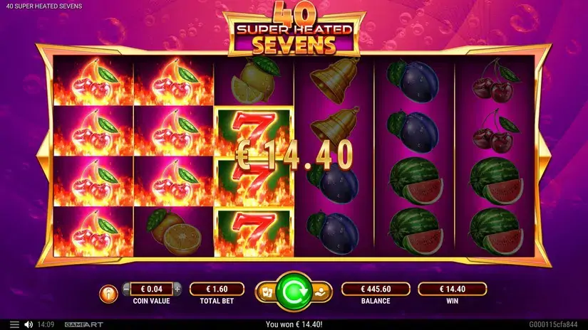 40 Super Heated Sevens slot screenshot 3