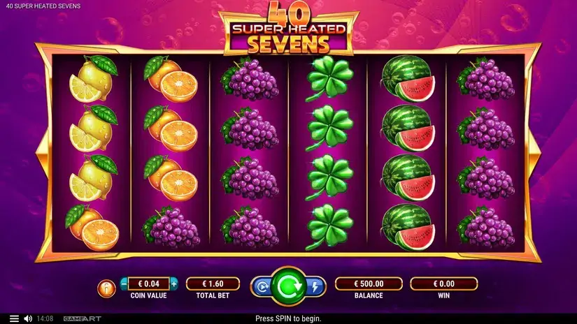 40 Super Heated Sevens slot screenshot 