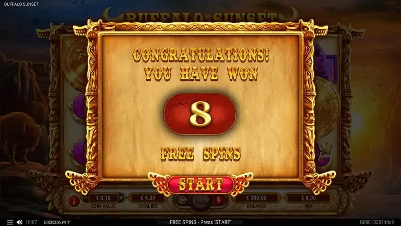 Buffalo Sunset slot screenshot 3